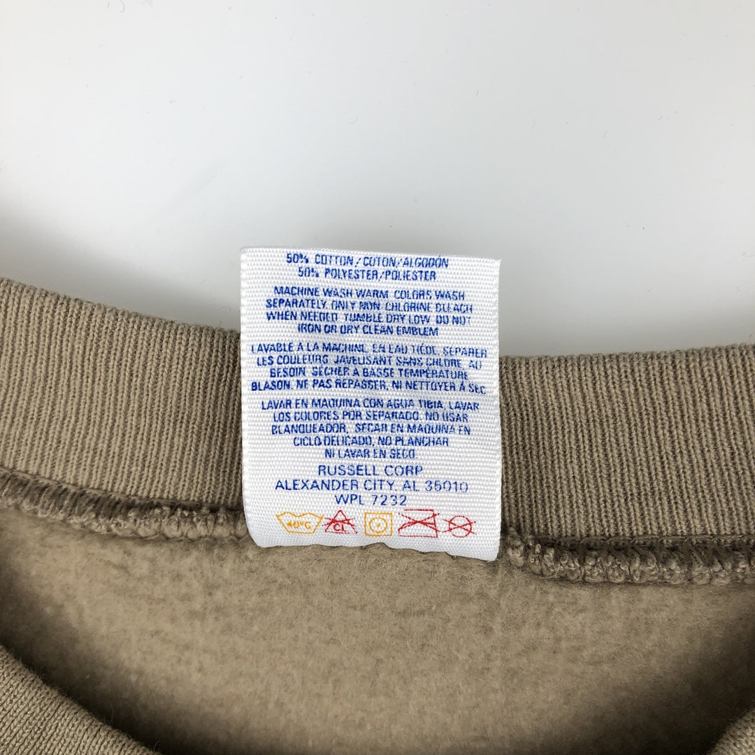 Jerzees Plain Blank Sweatshirt, Made in USA, Men's Size M (approx.) cotton Beige type Vintage Second Hand