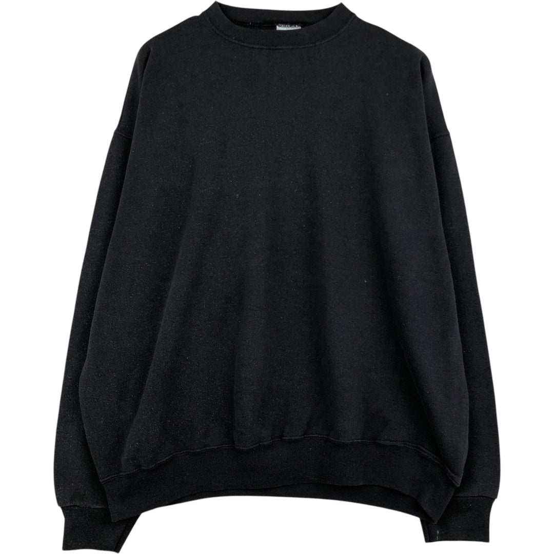 TULTEX plain blank sweatshirt, made in the USA, men's size XL cotton black type Vintage Second Hand