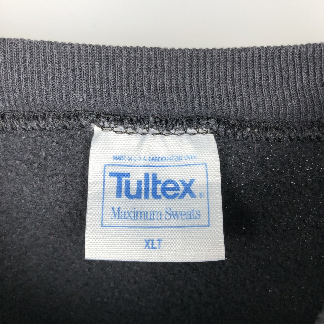 TULTEX plain blank sweatshirt, made in the USA, men's size XL cotton black type Vintage Second Hand