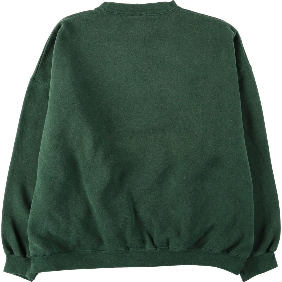 90'S Tultex Heavyweight Cotton Plain Blank Sweatshirt, Made in USA, Men's XL equivalent, Vintage cotton green type Vintage Second Hand