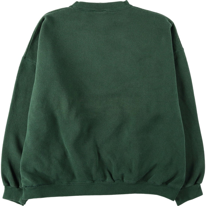 90'S Tultex Heavyweight Cotton Plain Blank Sweatshirt, Made in USA, Men's XL equivalent, Vintage cotton green type Vintage Second Hand
