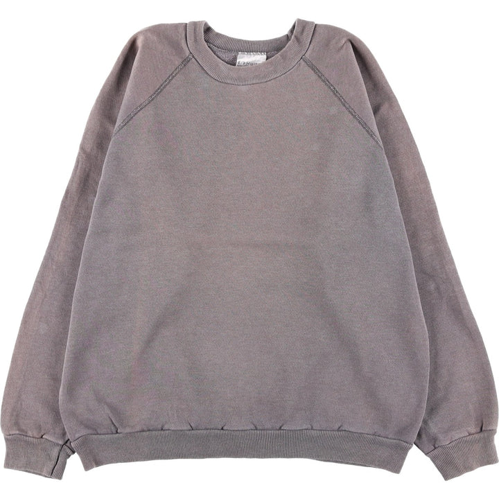 80s-90'S Hanes Irregular Activewear Plain Blank Sweatshirt, Made in USA, Men's Size L (Equivalent), Vintage cotton gray type Vintage Second Hand