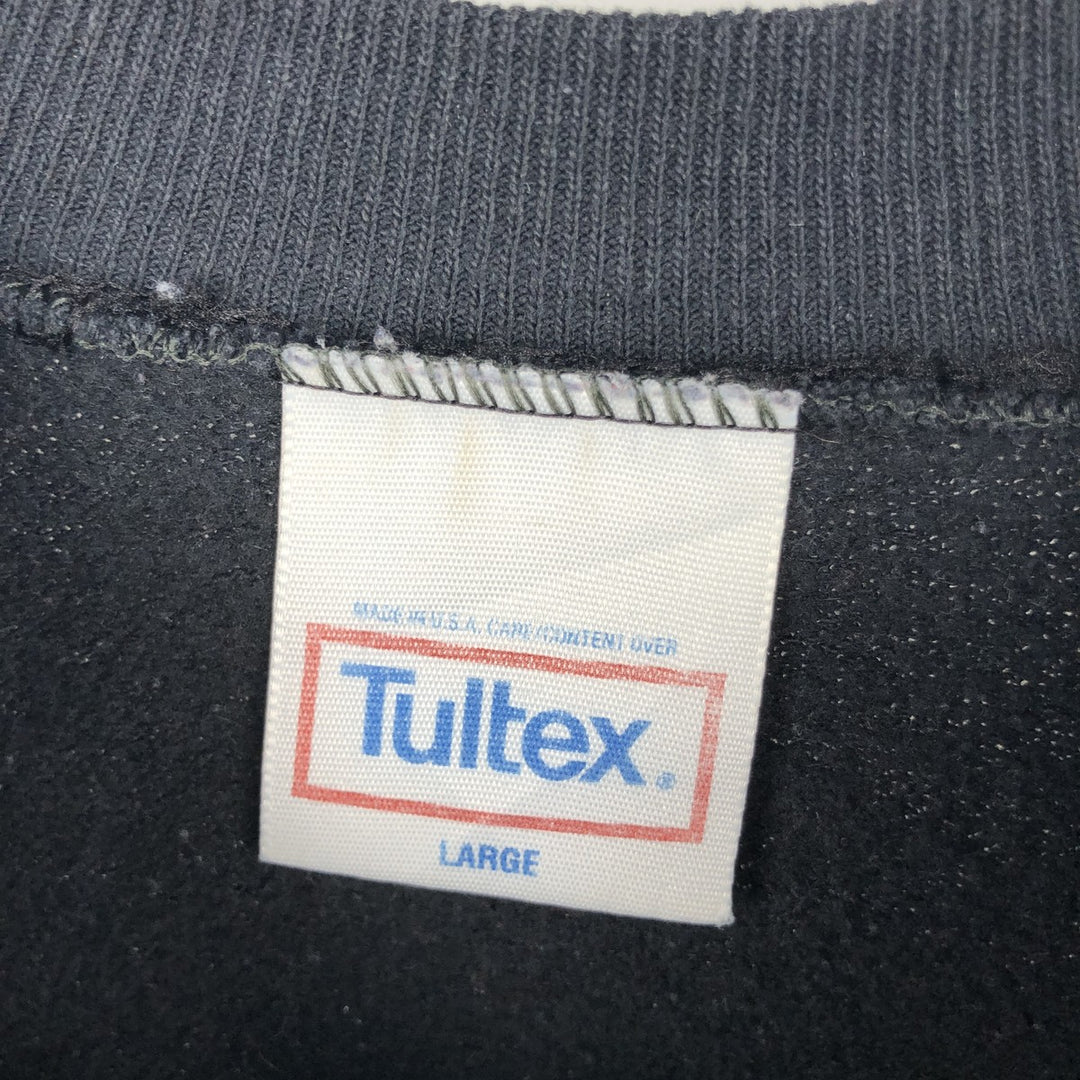 TULTEX Plain Blank Sweatshirt, Made in USA, Men's Size L (approx.) cotton black type Vintage Second Hand