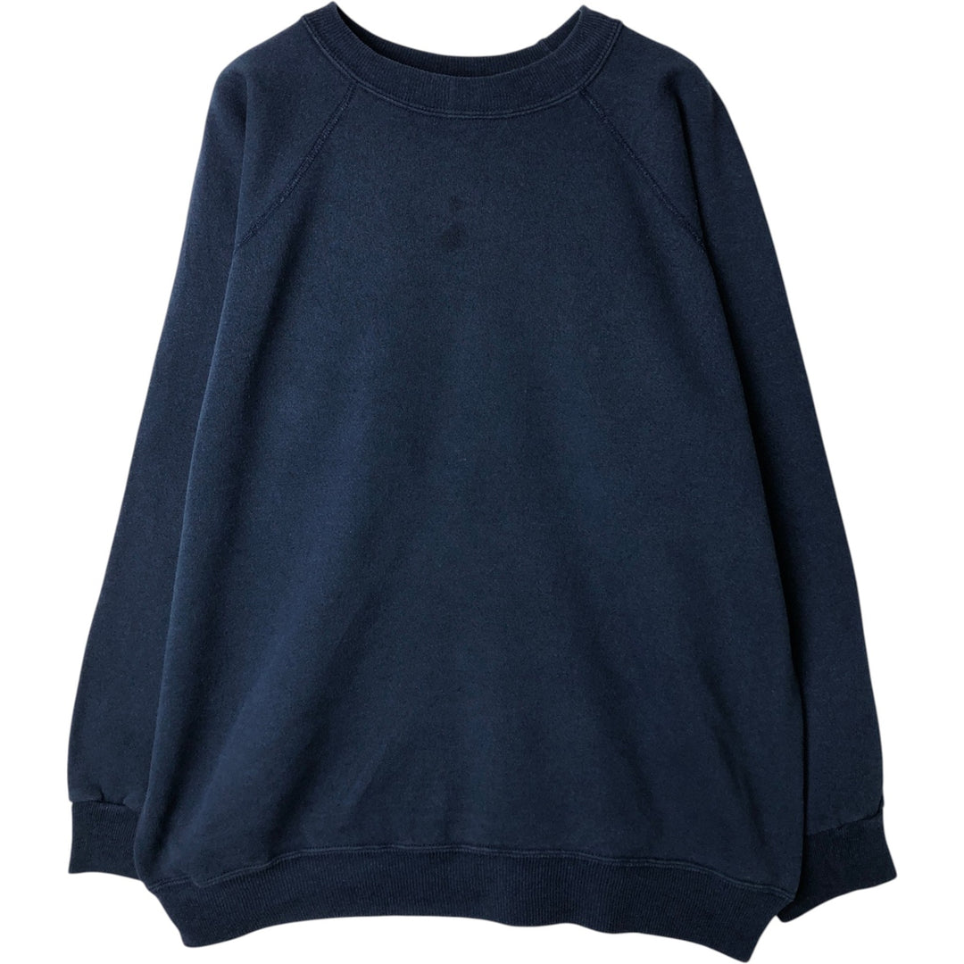 Vintage 1980'S Hanes Activewear plain blank sweatshirt, made in the USA, men's size XL cotton navy blue type Vintage Second Hand