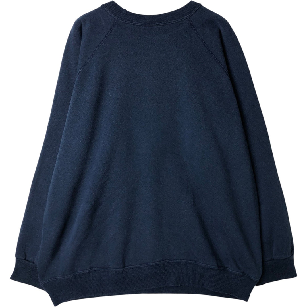 Vintage 1980'S Hanes Activewear plain blank sweatshirt, made in the USA, men's size XL cotton navy blue type Vintage Second Hand