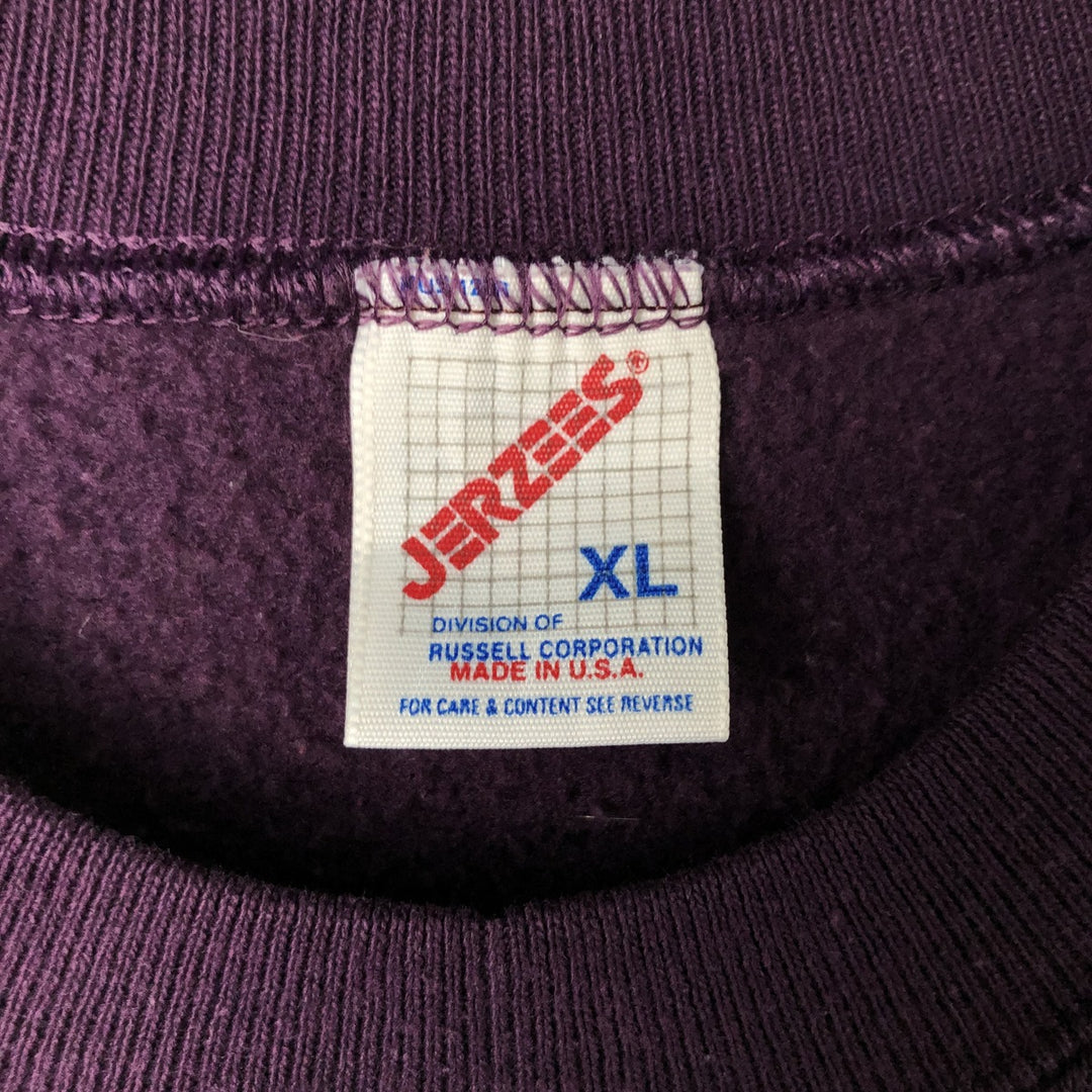 90'S Jerzees Plain Blank Sweatshirt Trainer Made in USA Men's XL Vintage cotton purple type Vintage Second Hand