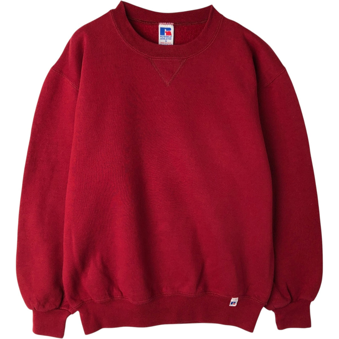 90'S Russell Plain Blank Sweatshirt, Made in USA, Men's Size M (Equivalent), Vintage cotton red type Vintage Second Hand
