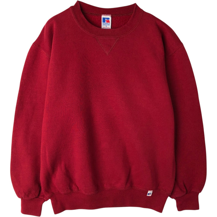 90'S Russell Plain Blank Sweatshirt, Made in USA, Men's Size M (Equivalent), Vintage cotton red type Vintage Second Hand