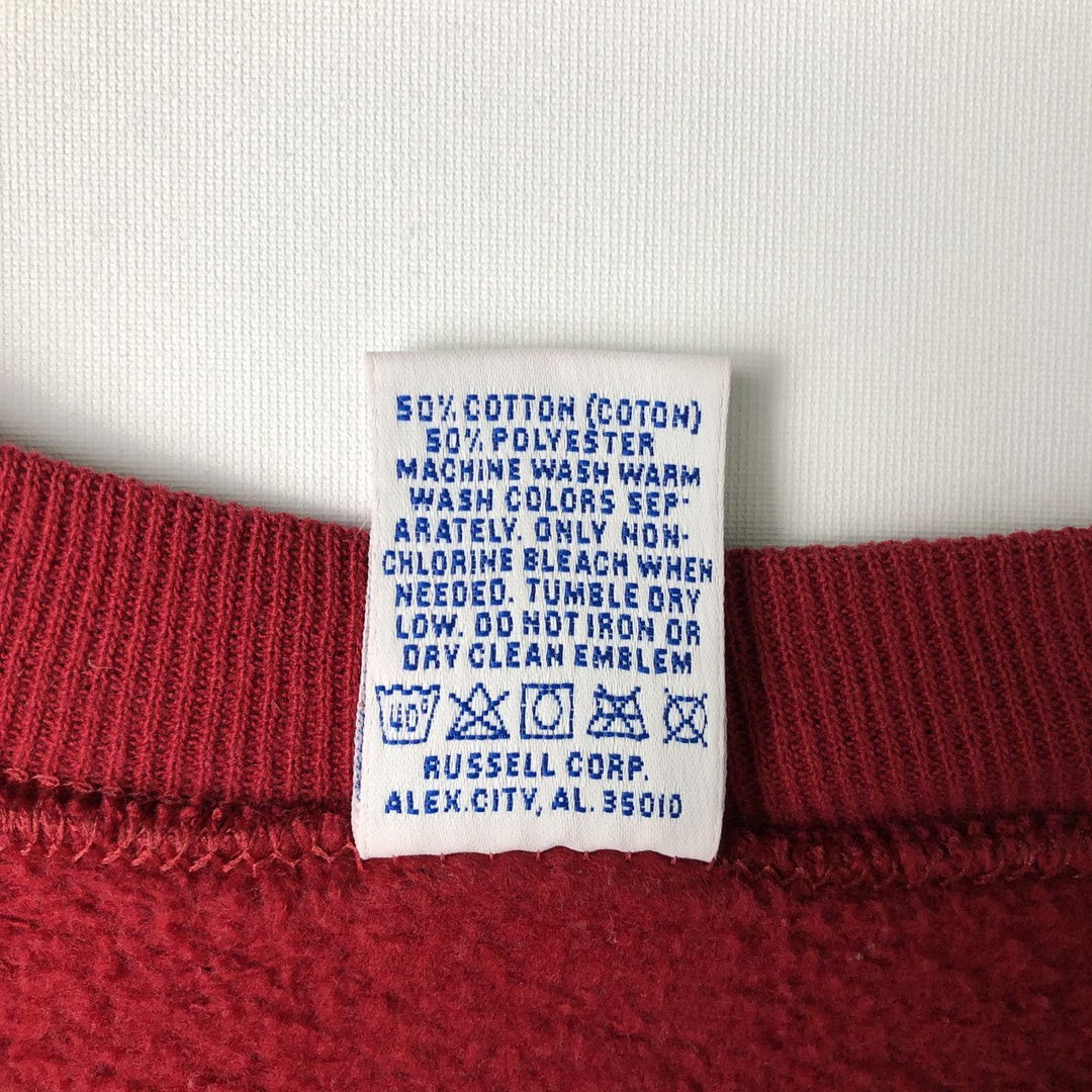 90'S Russell plain blank sweatshirt, sweatshirt, made in USA, men's XL size, vintage cotton red type Vintage Second Hand