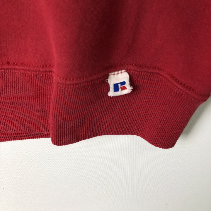 90'S Russell plain blank sweatshirt, sweatshirt, made in USA, men's XL size, vintage cotton red type Vintage Second Hand