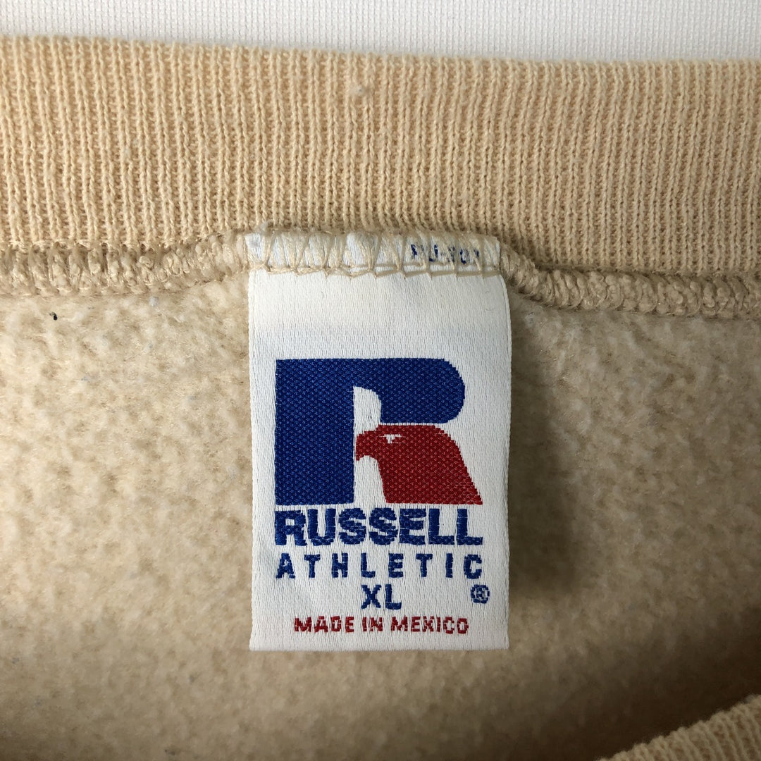 90'S Russell plain blank sweatshirt, sweatshirt, men's XL size, vintage cotton Beige type Vintage Second Hand
