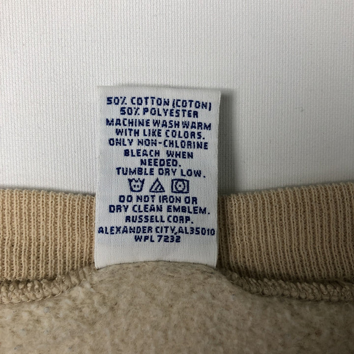 90'S Russell plain blank sweatshirt, sweatshirt, men's XL size, vintage cotton Beige type Vintage Second Hand