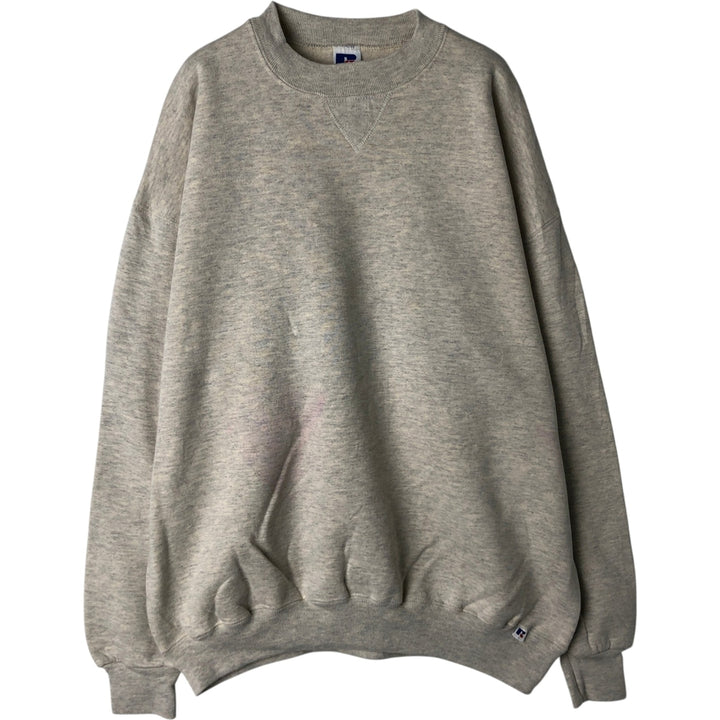 90'S Russell plain blank sweatshirt, sweatshirt, made in USA, men's XL size, vintage cotton unbleached Vintage Second Hand