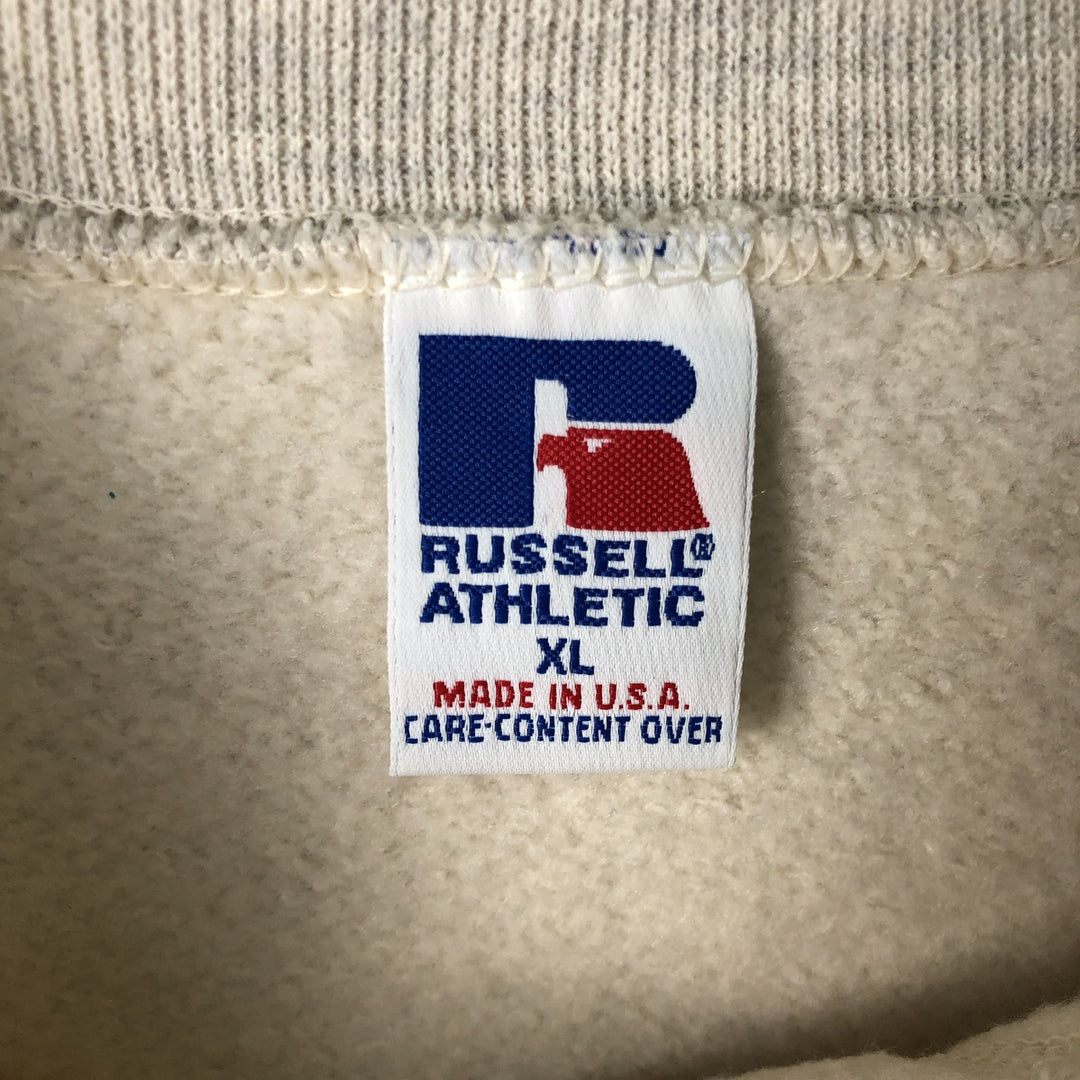 90'S Russell plain blank sweatshirt, sweatshirt, made in USA, men's XL size, vintage cotton unbleached Vintage Second Hand