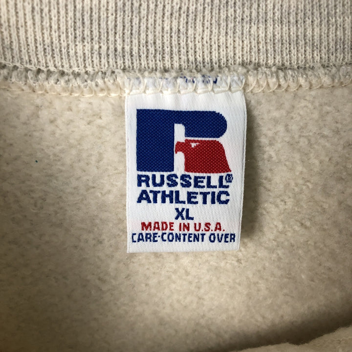 90'S Russell plain blank sweatshirt, sweatshirt, made in USA, men's XL size, vintage cotton unbleached Vintage Second Hand