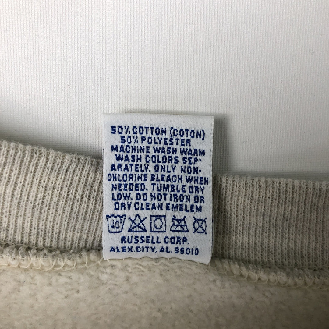 90'S Russell plain blank sweatshirt, sweatshirt, made in USA, men's XL size, vintage cotton unbleached Vintage Second Hand