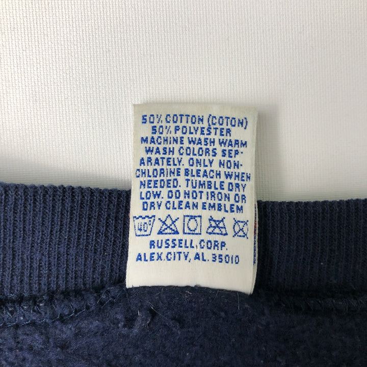 Russell Blank Sweatshirt, Made in USA, Men's Size L (Equivalent), Vintage cotton navy blue type Vintage Second Hand