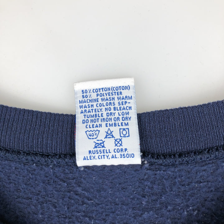80s-90'S Russell plain blank sweatshirt, sweatshirt, made in USA, men's XL size, vintage cotton navy blue type Vintage Second Hand