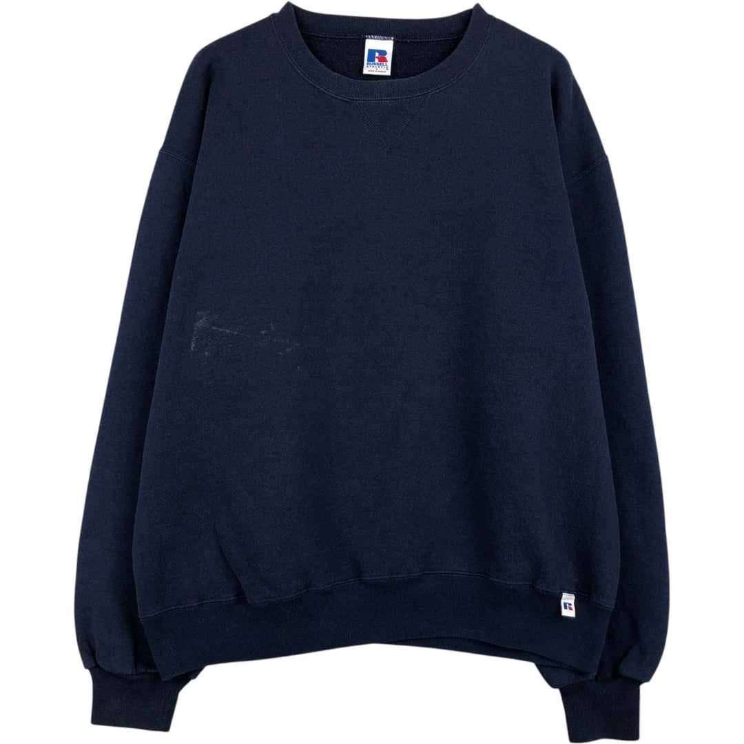 Russell ATHLETIC plain blank sweatshirt, men's size L cotton navy blue type Vintage Second Hand