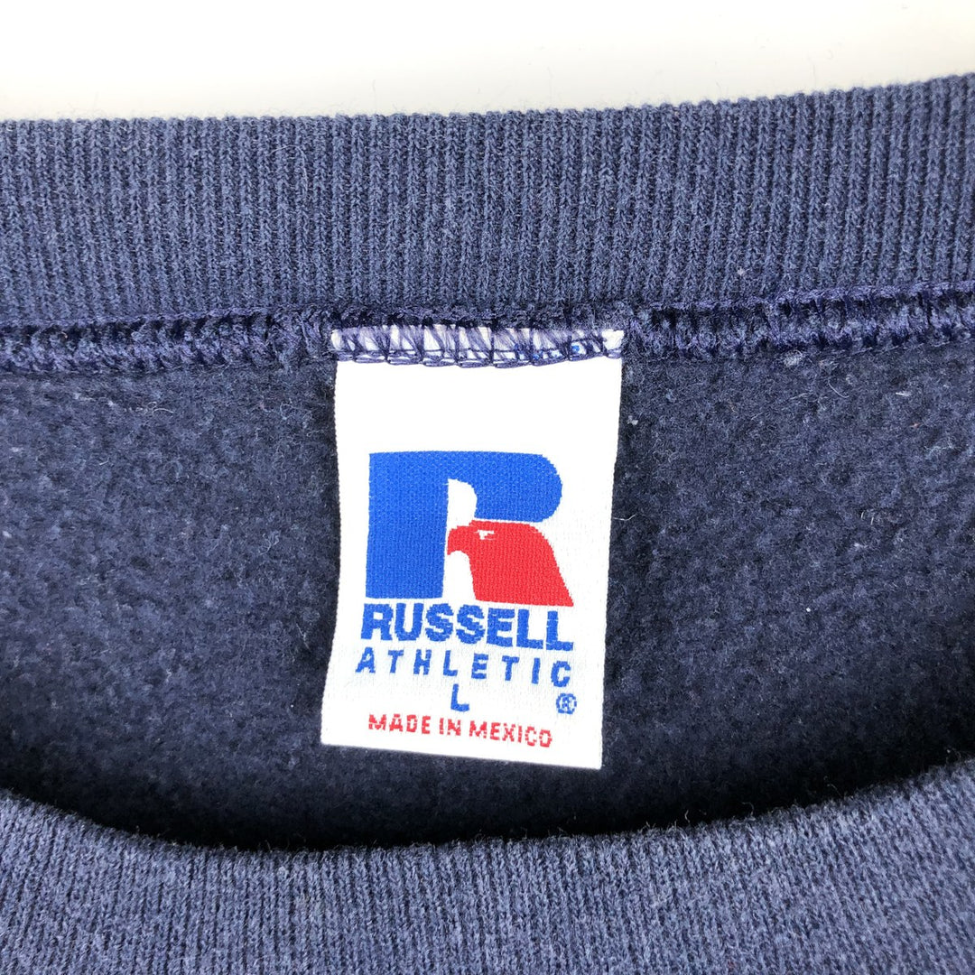 Russell ATHLETIC plain blank sweatshirt, men's size L cotton navy blue type Vintage Second Hand