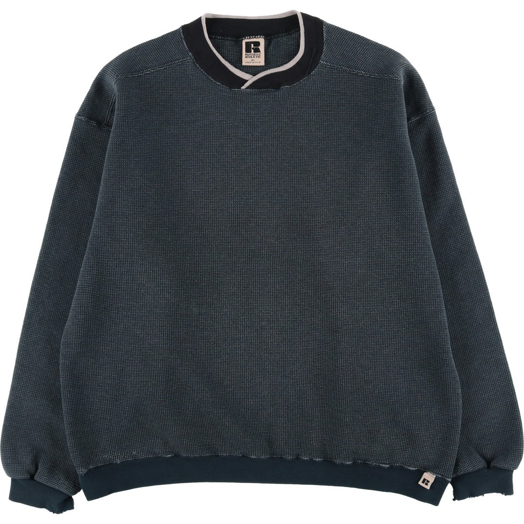 Vintage 90'S Russell ATHLETIC blank sweatshirt, made in the USA, men's size XL. cotton navy blue type Vintage Second Hand