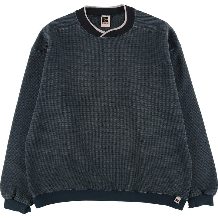 Vintage 90'S Russell ATHLETIC blank sweatshirt, made in the USA, men's size XL. cotton navy blue type Vintage Second Hand