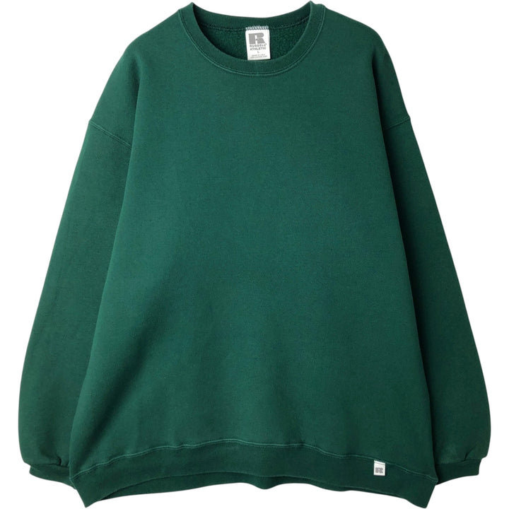 Vintage 90'S Russell ATHLETIC blank sweatshirt, made in the USA, size L, men's cotton green type Vintage Second Hand