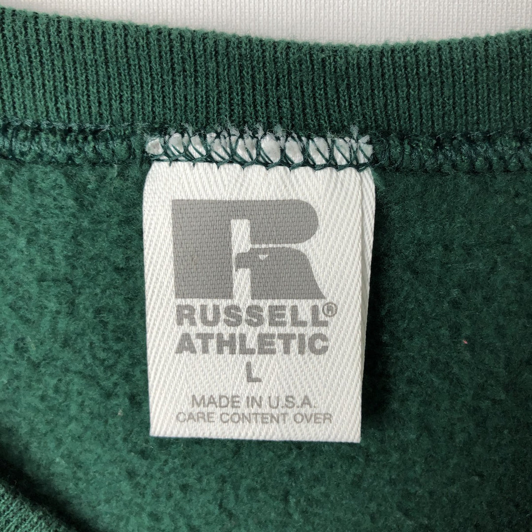 Vintage 90'S Russell ATHLETIC blank sweatshirt, made in the USA, size L, men's cotton green type Vintage Second Hand