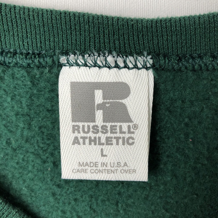 Vintage 90'S Russell ATHLETIC blank sweatshirt, made in the USA, size L, men's cotton green type Vintage Second Hand