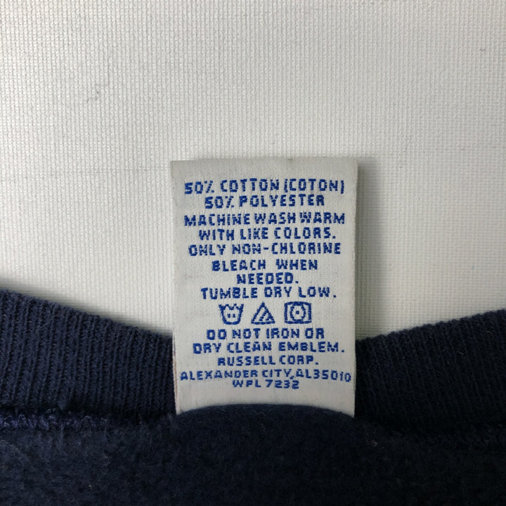 90'S Russell Athletic Plain Blank Sweatshirt, Men's Size XL (Equivalent), Vintage cotton navy blue type Vintage Second Hand