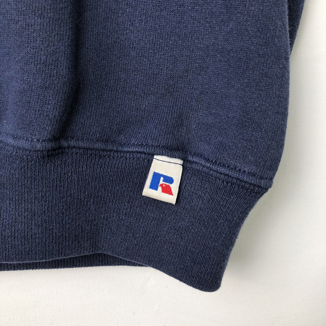90'S Russell Athletic Plain Blank Sweatshirt, Men's Size XL (Equivalent), Vintage cotton navy blue type Vintage Second Hand