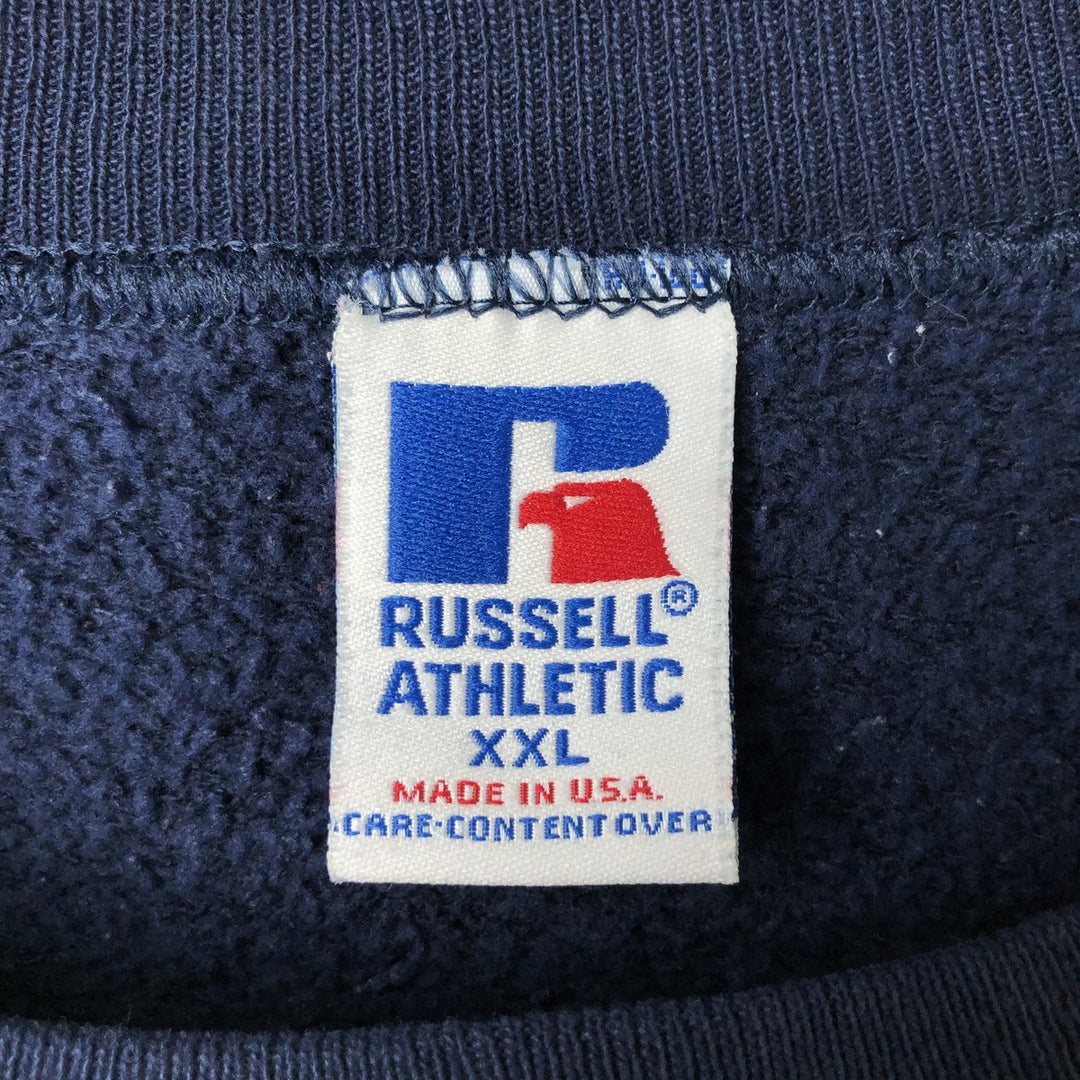 Vintage 90'S Russell ATHLETIC blank sweatshirt, made in the USA, men's size XXL. cotton navy blue type Vintage Second Hand