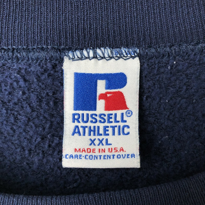 Vintage 90'S Russell ATHLETIC blank sweatshirt, made in the USA, men's size XXL. cotton navy blue type Vintage Second Hand
