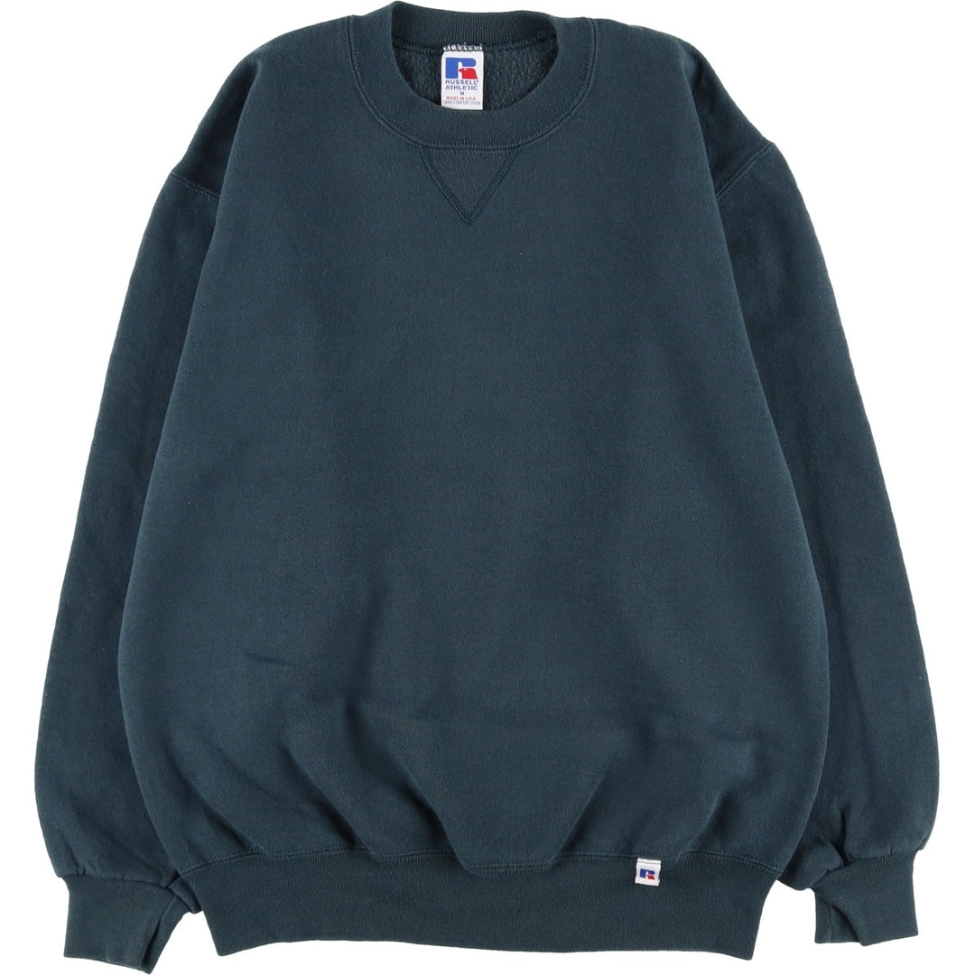 Vintage 90'S Russell ATHLETIC blank sweatshirt, made in the USA, size M, men's. cotton Green type dark green Vintage Second Hand