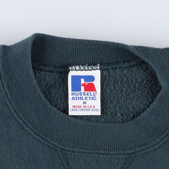 Vintage 90'S Russell ATHLETIC blank sweatshirt, made in the USA, size M, men's. cotton Green type dark green Vintage Second Hand