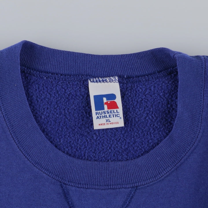 90'S Russell Athletic Plain Blank Sweatshirt, Men's Size XL (Equivalent), Vintage cotton blue type Vintage Second Hand