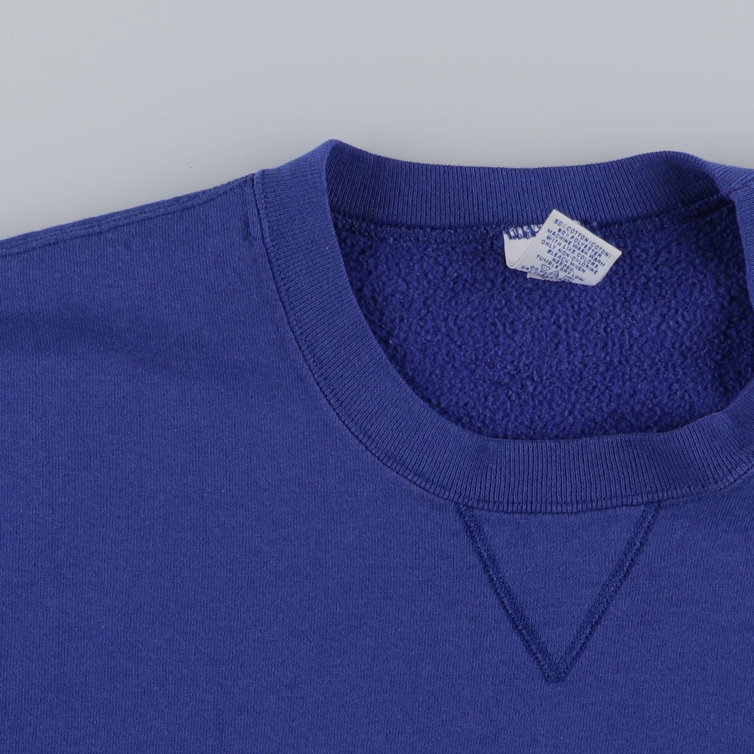90'S Russell Athletic Plain Blank Sweatshirt, Men's Size XL (Equivalent), Vintage cotton blue type Vintage Second Hand
