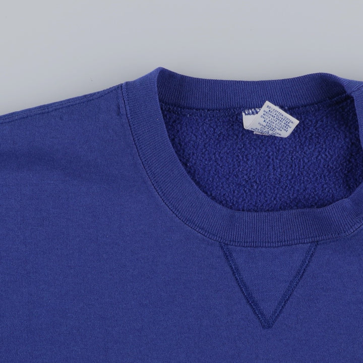 90'S Russell Athletic Plain Blank Sweatshirt, Men's Size XL (Equivalent), Vintage cotton blue type Vintage Second Hand