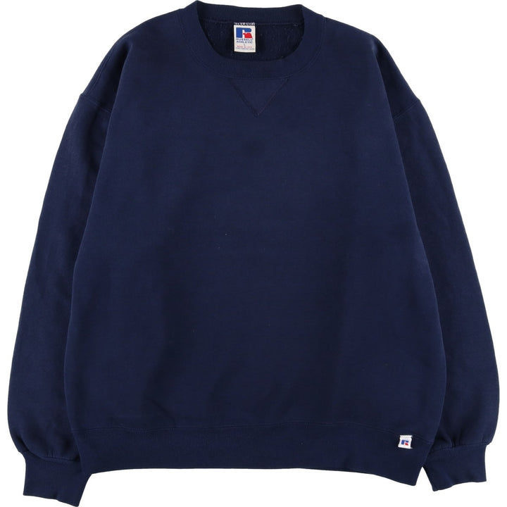 Vintage 90'S Russell ATHLETIC blank sweatshirt, made in the USA, size L, men's cotton navy blue type Vintage Second Hand