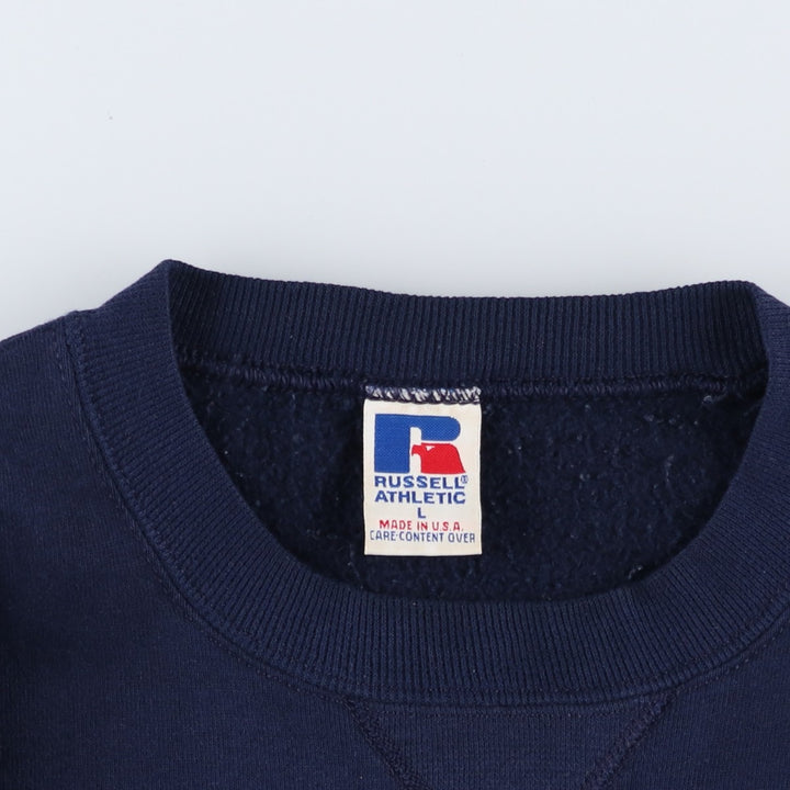 Vintage 90'S Russell ATHLETIC blank sweatshirt, made in the USA, size L, men's cotton navy blue type Vintage Second Hand