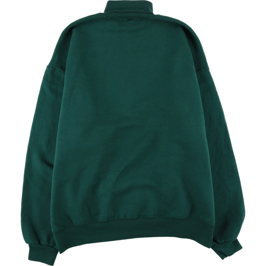 90'S Russell Athletic Turtleneck Plain Blank Sweatshirt, Made in USA, Men's XL equivalent, Vintage polyester green type Vintage Second Hand