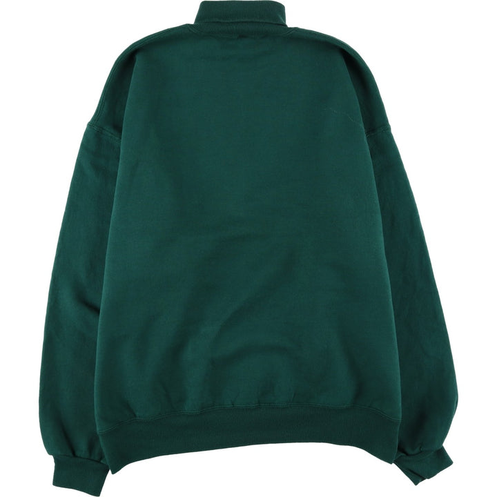 90'S Russell Athletic Turtleneck Plain Blank Sweatshirt, Made in USA, Men's XL equivalent, Vintage polyester green type Vintage Second Hand