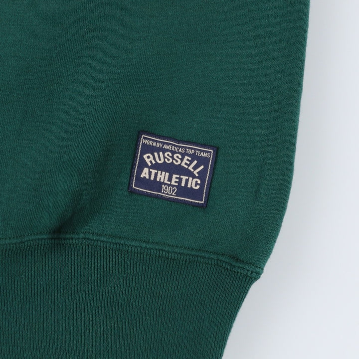 90'S Russell Athletic Turtleneck Plain Blank Sweatshirt, Made in USA, Men's XL equivalent, Vintage polyester green type Vintage Second Hand