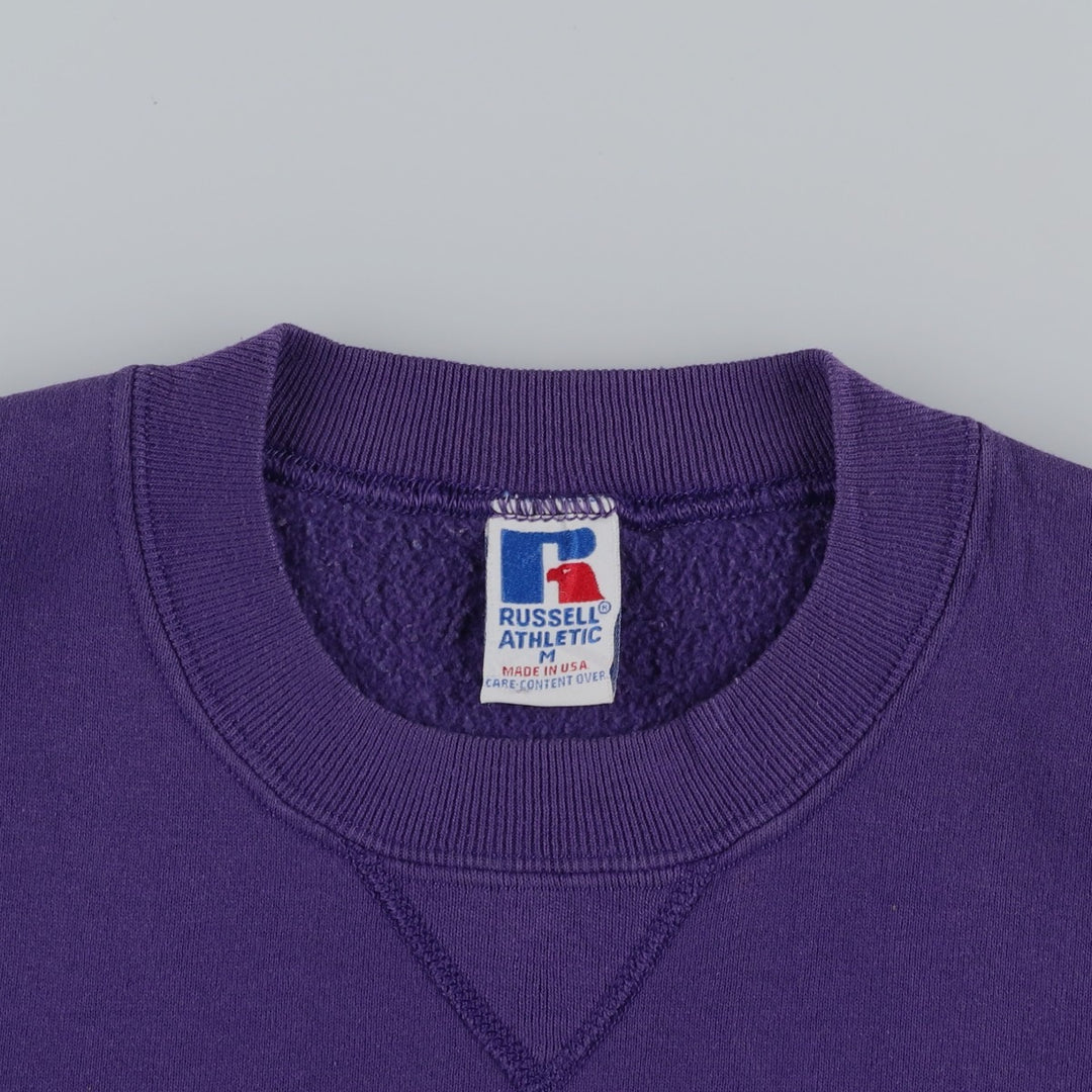 Vintage 90'S Russell ATHLETIC blank sweatshirt, made in the USA, size M, men's. cotton purple type Vintage Second Hand