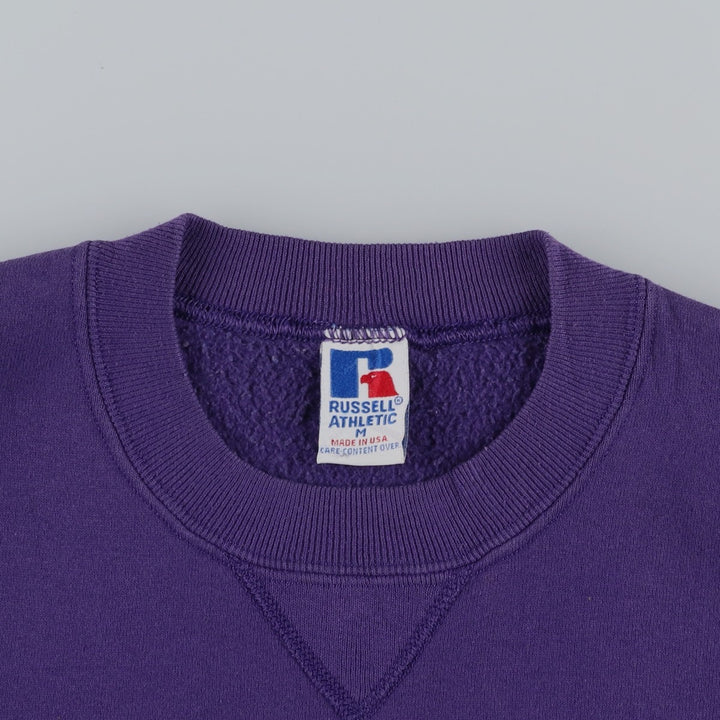 Vintage 90'S Russell ATHLETIC blank sweatshirt, made in the USA, size M, men's. cotton purple type Vintage Second Hand
