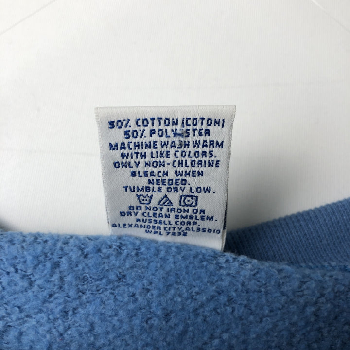90'S Russell Athletic Plain Blank Sweatshirt, Men's Size L (Equivalent), Vintage cotton Blue type light blue Vintage Second Hand