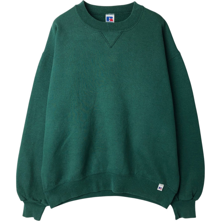 Vintage 90'S Russell ATHLETIC blank sweatshirt, made in the USA, size L, men's cotton green type Vintage Second Hand