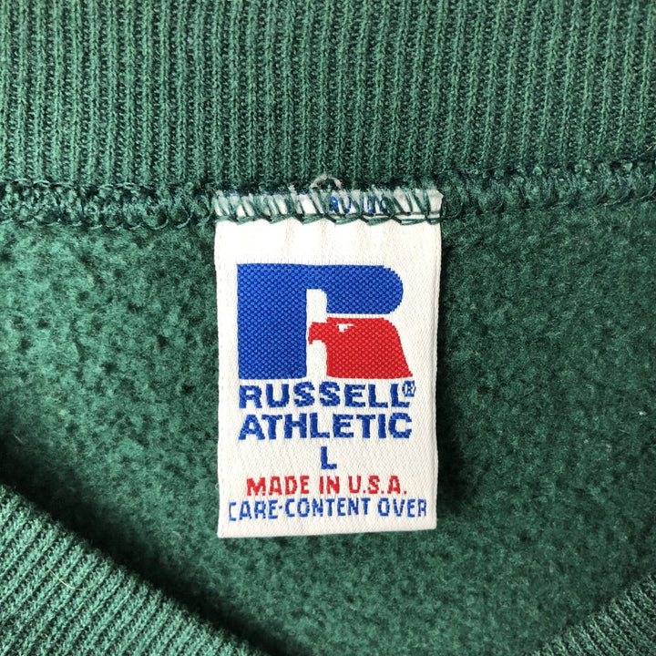 Vintage 90'S Russell ATHLETIC blank sweatshirt, made in the USA, size L, men's cotton green type Vintage Second Hand