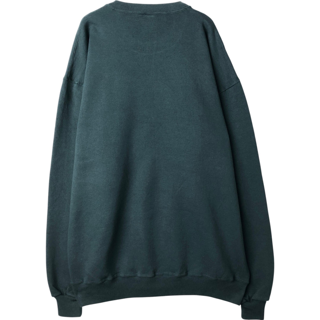 90'S Russell Athletic Plain Blank Sweatshirt, Men's Size XL (Equivalent), Vintage cotton Green type dark green Vintage Second Hand