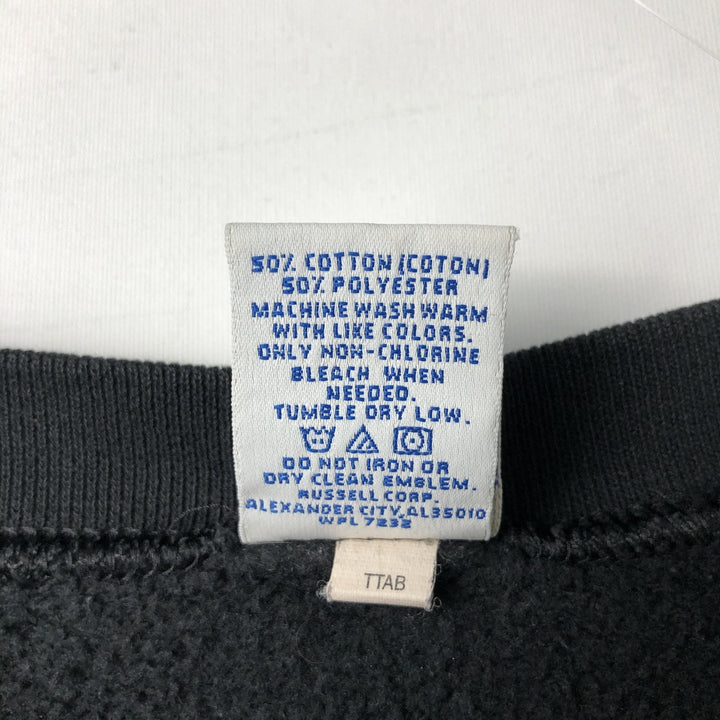 90'S Russell Athletic Plain Blank Sweatshirt, Men's Size XL (Equivalent), Vintage cotton black type Vintage Second Hand